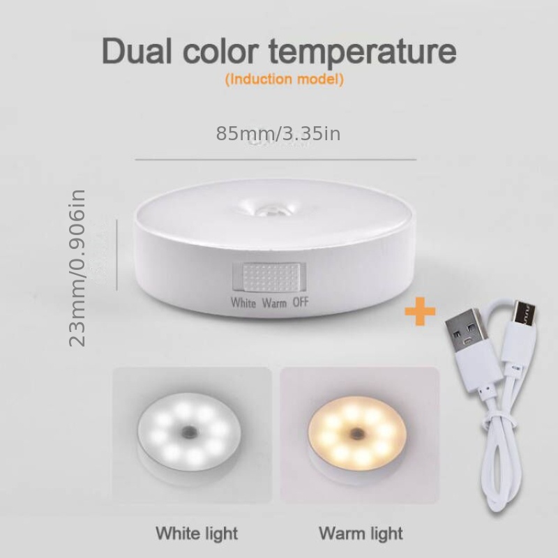 Buy Motion Sensor Wardrobe Light - USB Rechargeable Lamp Color temperature  Warm White - 3000K