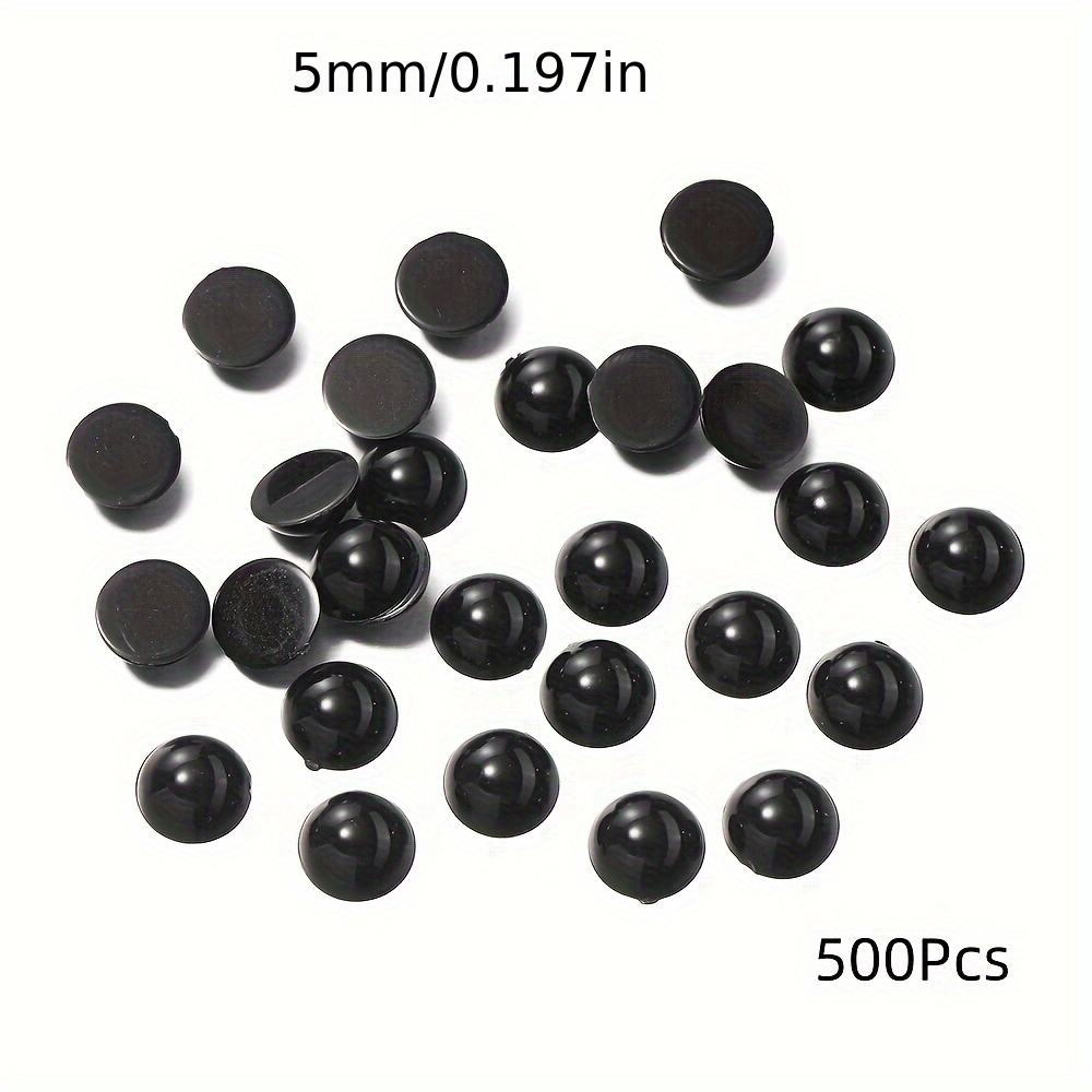 TEMU 2d Flat - 300/500/1000pcs 3-8mm Half Round Flat Back Beads Loose Cabochons For Crafts Necklaces Bracelets Dress Nail Art Decorations Beads And