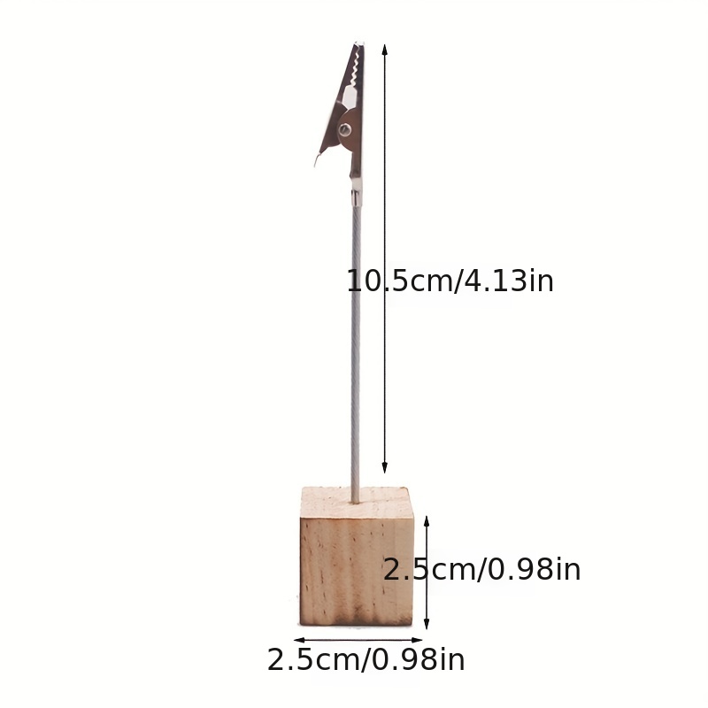 Wooden Business Card Holder Crocodile Clip Message Clip