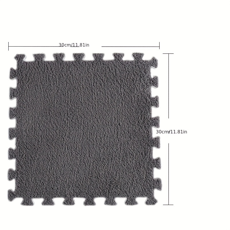 12pcs Plush Puzzle Floor Mat Interlocking Carpet Fluffy Rug