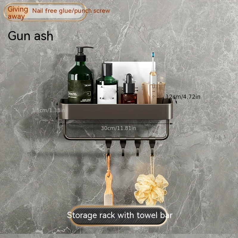 30cm Rose Gold Wall Mounted Bathroom Shower Shelf Storage Basket Caddy Rack