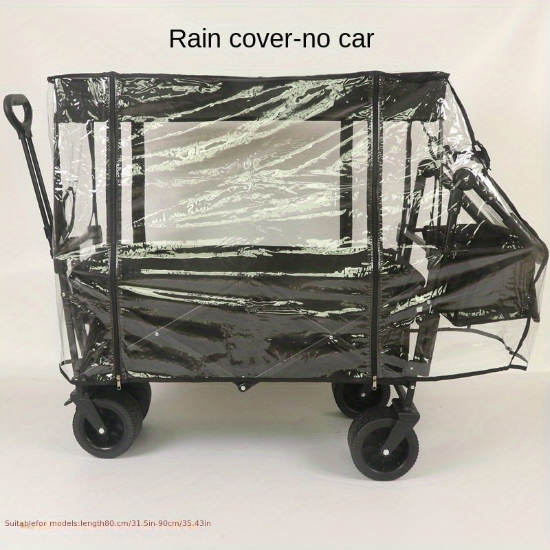 

easy Install" Versatile Outdoor Camping Cart Cover - Waterproof, Foldable Sunshade With Mosquito Net & Tail Bag Accessories For Beach Wagons