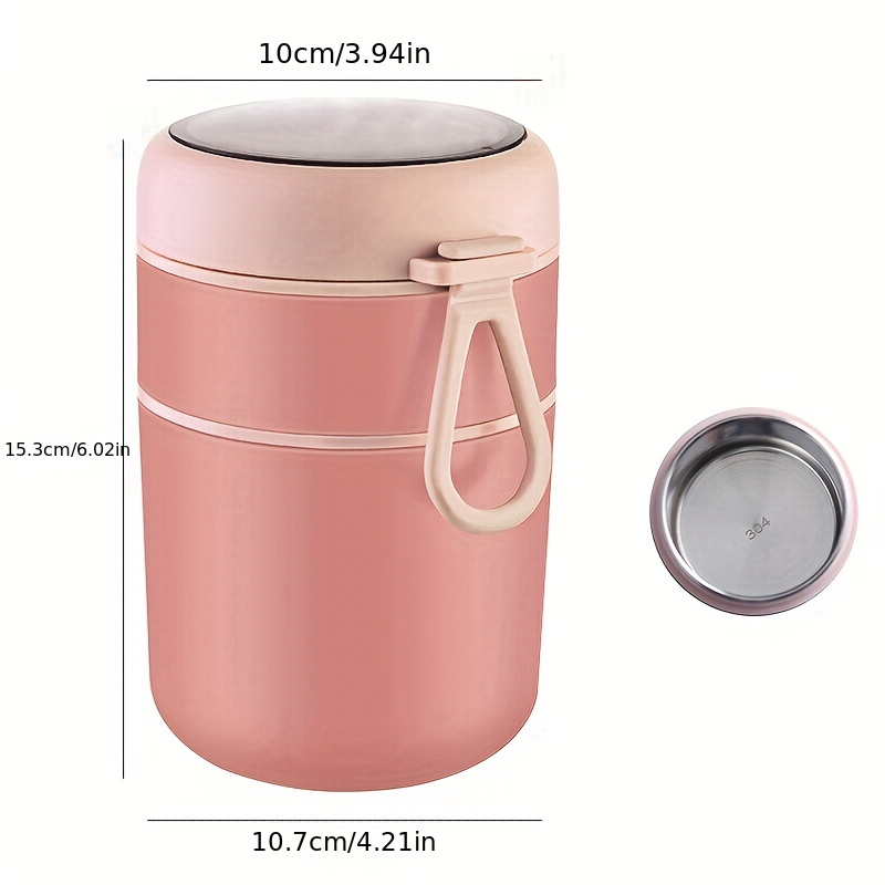 710ML Stainless Steel Lunch Box Drinking Cup With Spoon Food