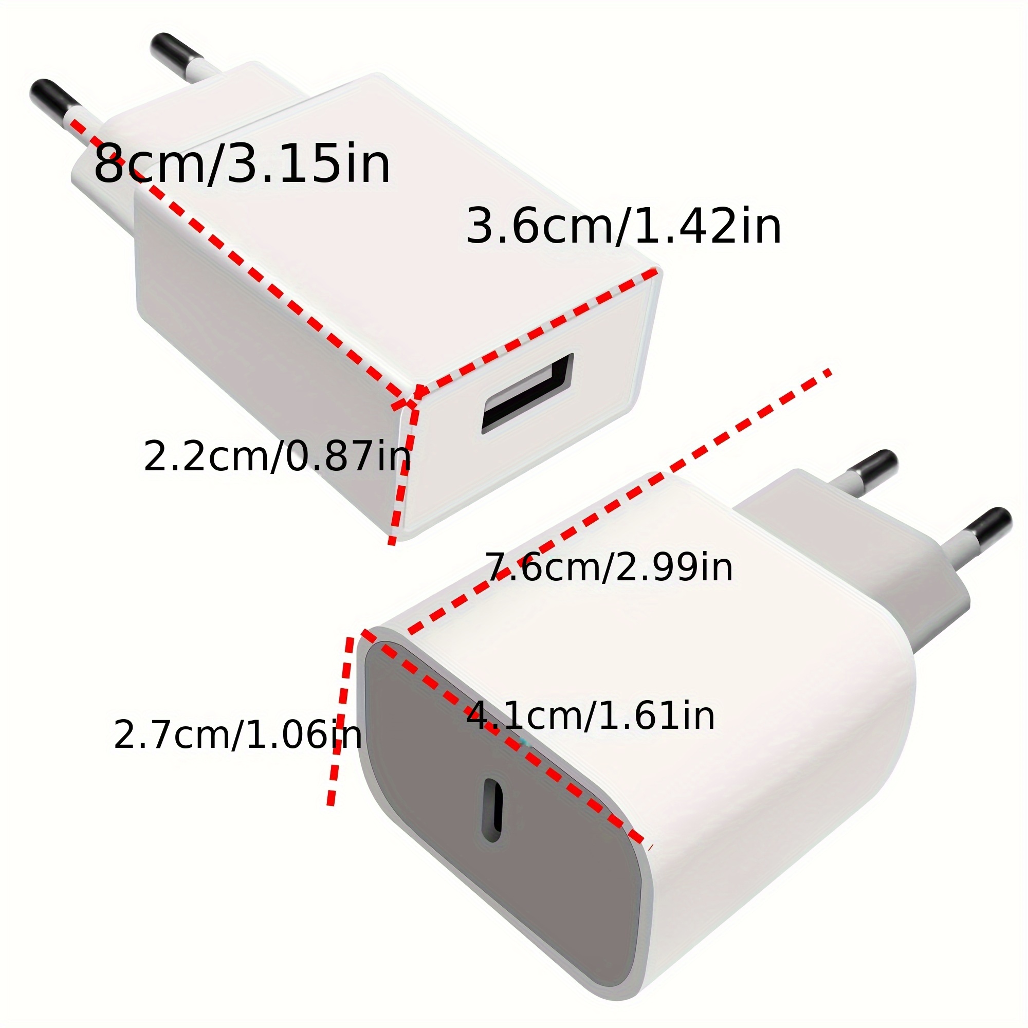 usb a usb c charger set 5v 2a charging adapter lightweight Temu