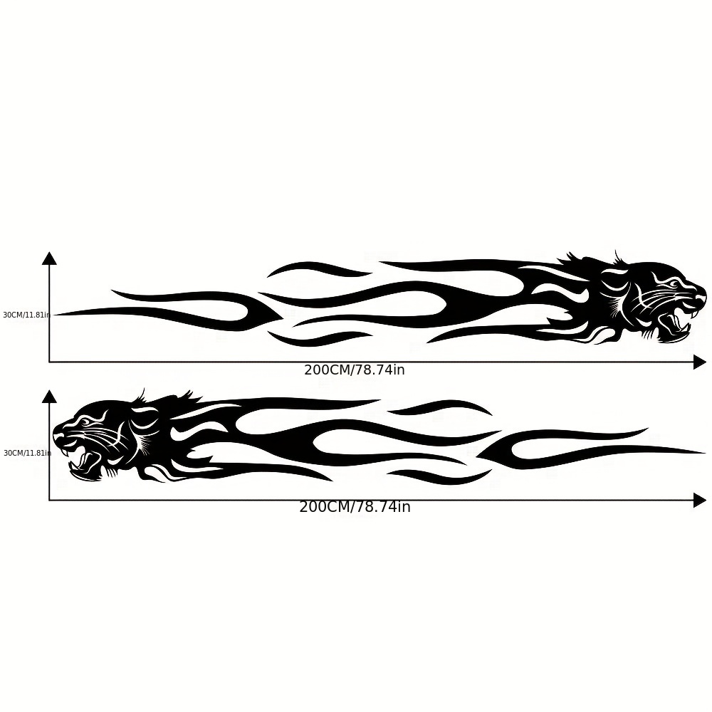 Car Stickers Flame Cheetah Head Pattern Cool Body Stickers - Temu