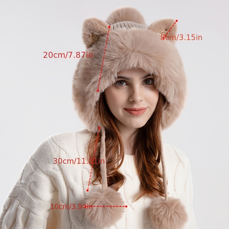 Handmade Cat Ears Pompom Knitted Beanie – kawaiienvy