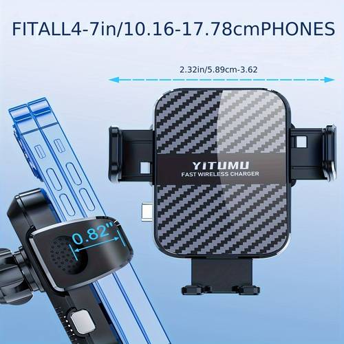 1pc 15w fast wireless car charger usb type vent mount for iphone samsung no battery required