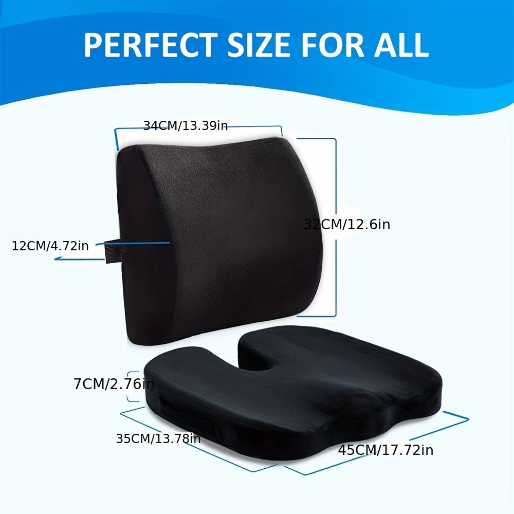 Memory Foam Car Seat Cushion And Lumbar Support Pillow Relieve