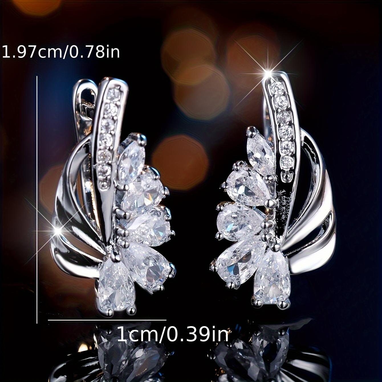 Women's Luxurious Elegant Drop Earrings with Synthetic Zirconia