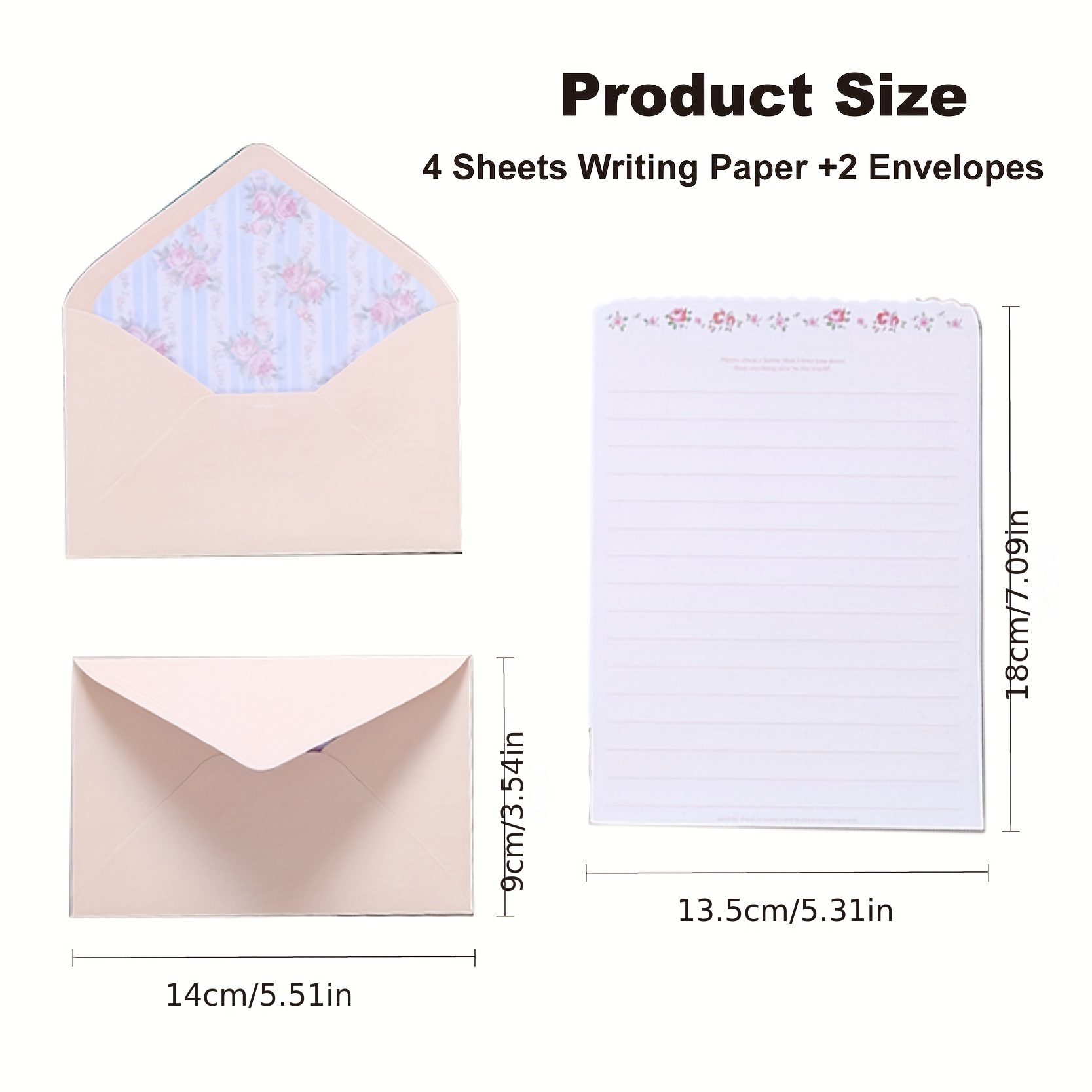 A5 Stationery Writing Paper With Envelopes Floral Style - Temu