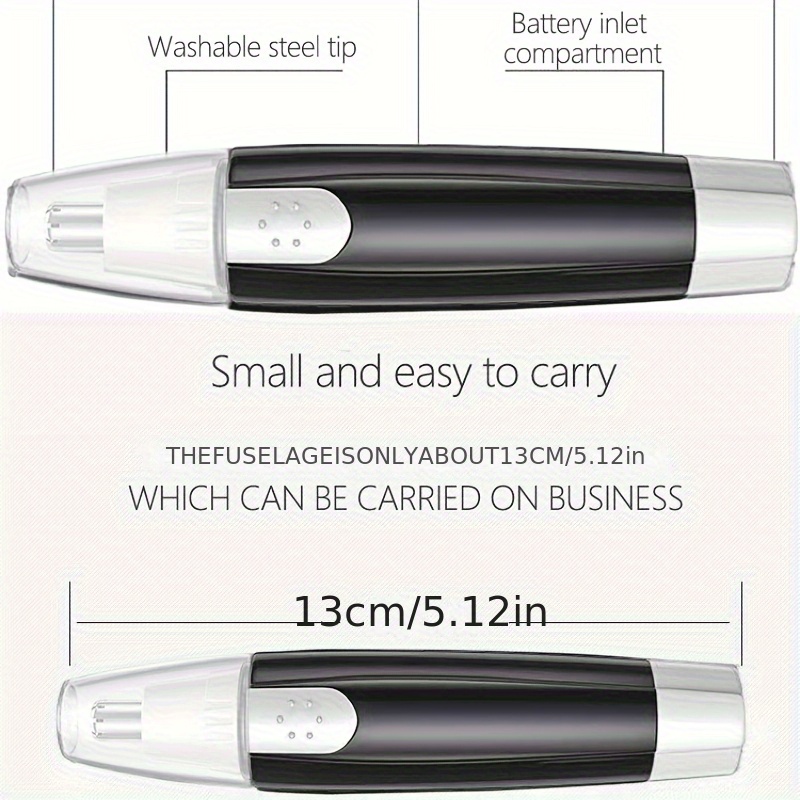 electric nose hair trimmer - cordless personal grooming tool with sharp blades, compact & portable design for nose, eyebrows, upper lip, chin - women s facial hair shaver (aa battery not included) - travel-friendly hair removal device, eyebrow shaping,  ,  ,   Product details 3