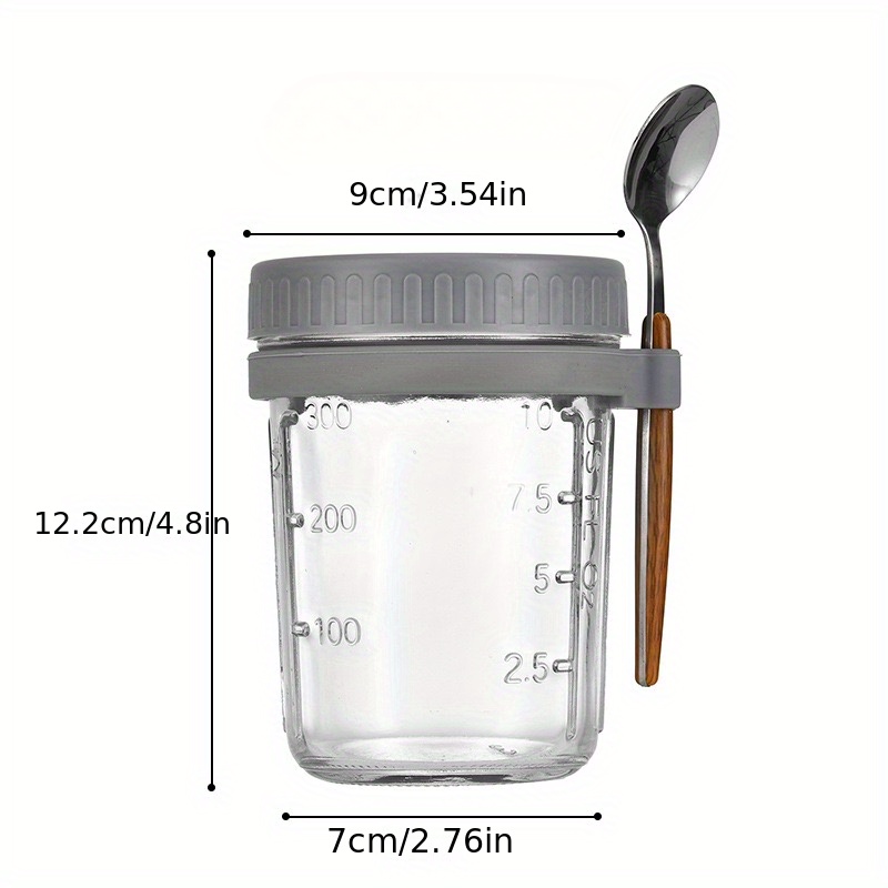 Overnight Oats Containers with Lids and Spoon, 1 Pack Mason Jars for Overnight  Oats, 600 ml Overnight Oats Jars Glass Oatmeal Container to Go for Chia  Pudding Yogurt Salad Cereal Meal Prep