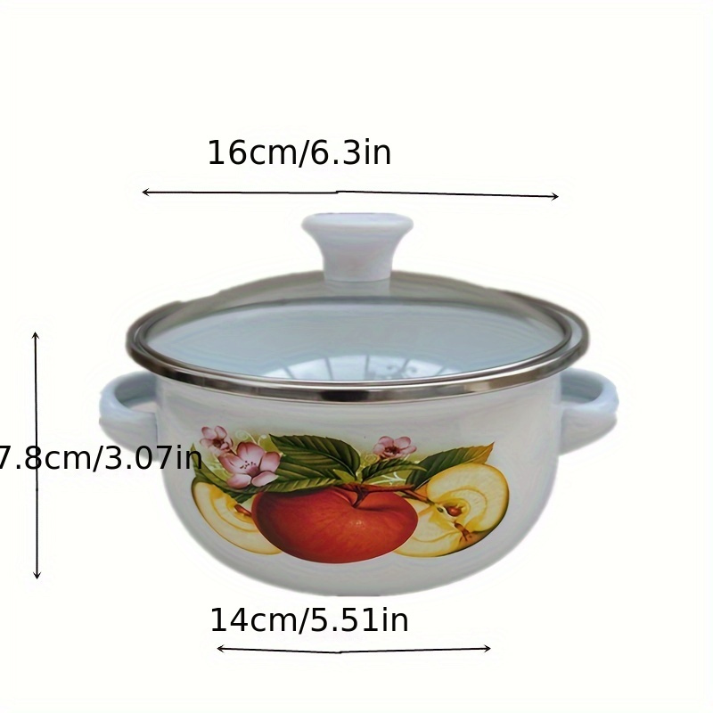 versatile enamel mini pot with dual handles   soup stew noodles compatible with induction electric gas stoves details 4