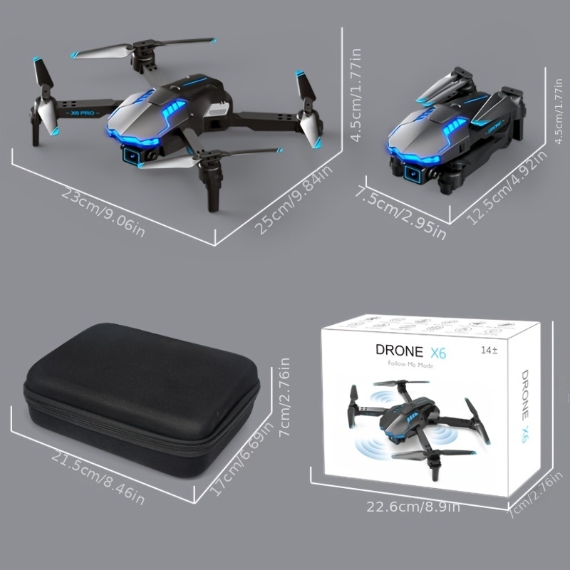  Dron con doble cámara plegable RC Drone para niños - Juguete  volador interior fácil de volar con modo sin cabeza, vuelo automático,  giros 3D, evitación de obstáculos de cinco lados y