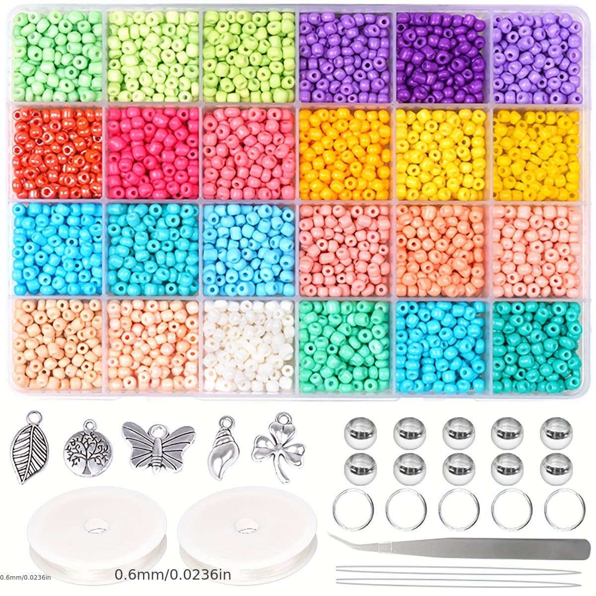 Acrylic Seed Beads Kit For Needlework Craft Small Beads Kit - Temu