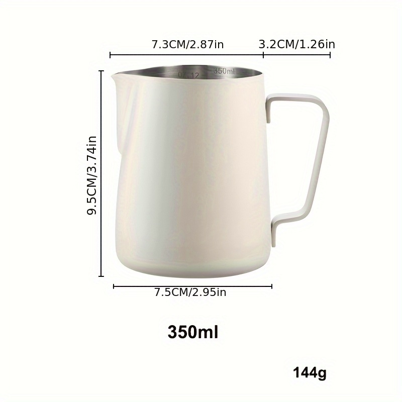 1pc stainless steel milk frothing pitcher 12oz 20oz   espresso cappuccino latte art ideal gift for coffee enthusiasts   office use coffee bar accessories details 1