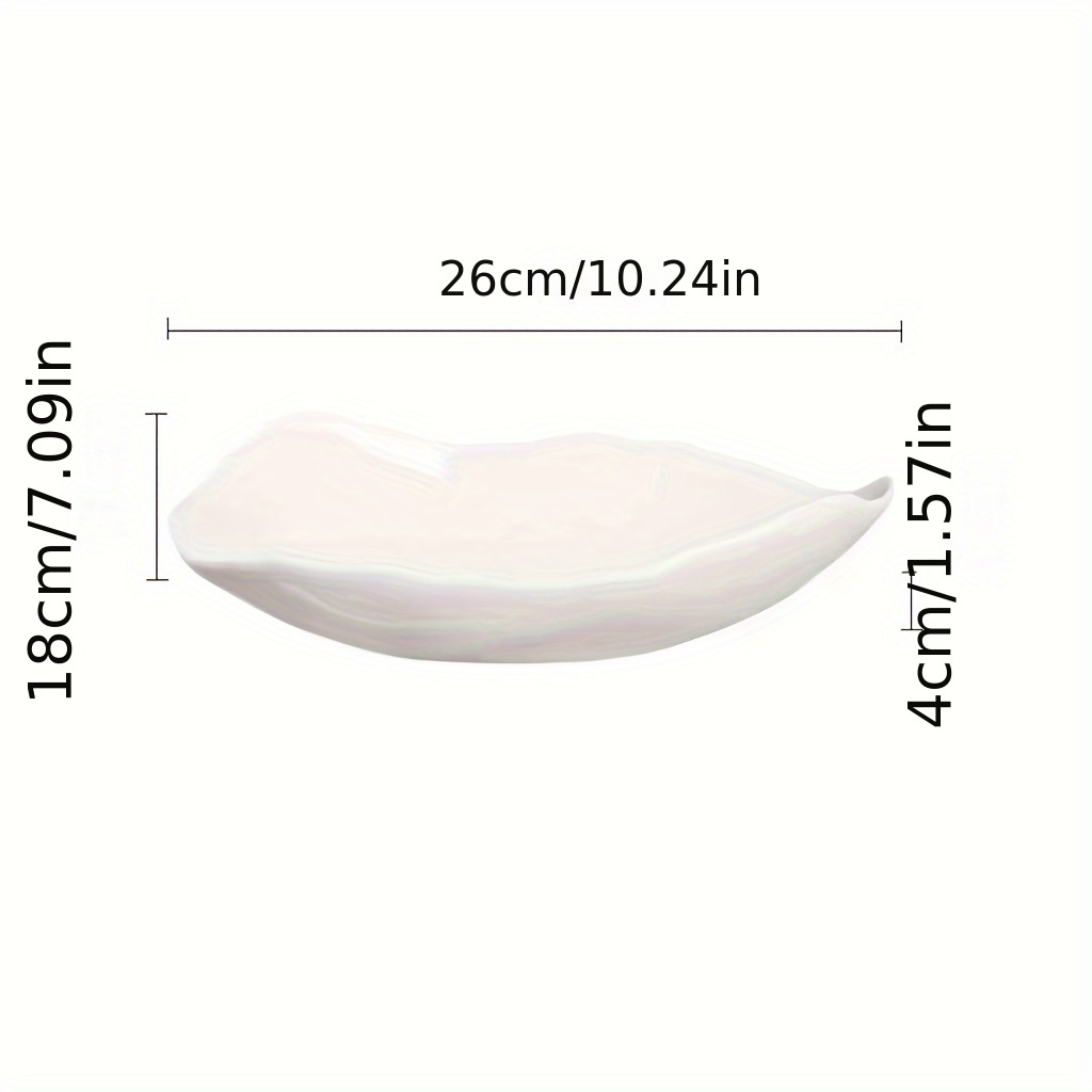 1pc Minimalist Ceramic Plate, Special Tableware, Creative Irregular Rectangular Soup Dish, Cold Appetizer Plate, Fruit Salad Bowl