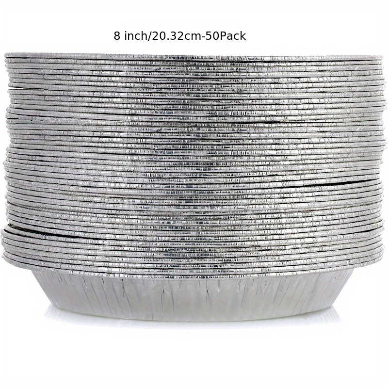 9 inch round tin foil pans disposable aluminum - freezer & oven safe - for  baking, cooking, storage & reheating, by montopack (50)