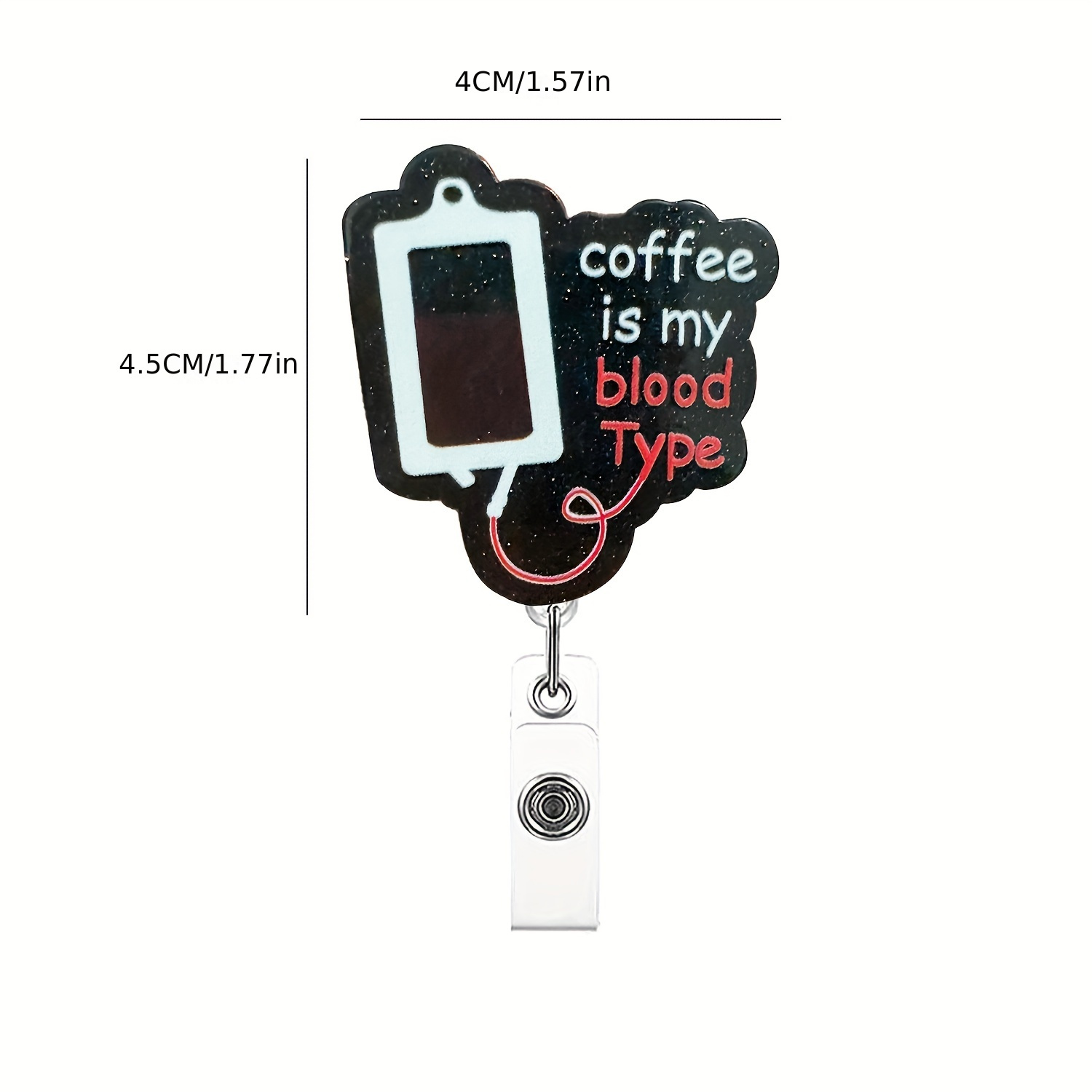 Funny Coffee Is My Blood Type Badge Reel Holder Keychain For Men  Retractable With Id Clip Keychain For Nurse Alligator Clip Badge Keychain -  Jewelry & Accessories - Temu