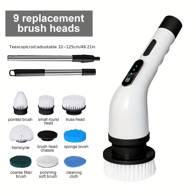 Electric Spin Scrubber, Power Shower Floor Scrubber, Electric Scrubber For Cleaning, Spin Scrub Shower Cleaner Brush, Cleaning Tools For Bathroom, Tub, Floor, Kitchen