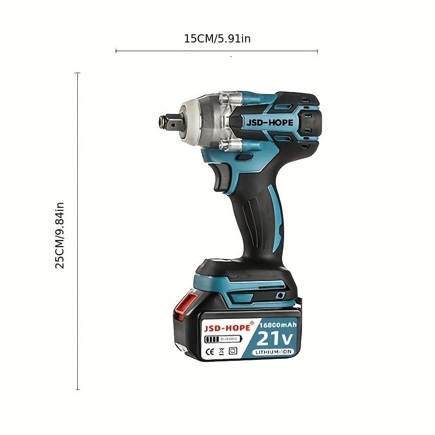 High Torque Impact Wrench Brushless 21v Lithium Battery - Temu