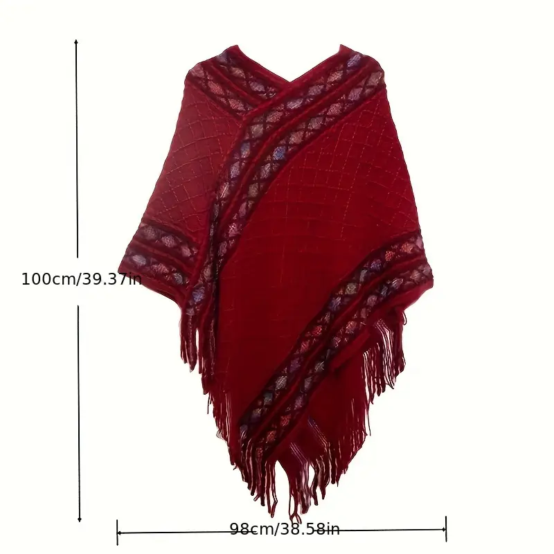 V-Neck Rainbow Striped Fringed Loose Irregular Knit Sweater V-Neck Rainbow Striped Fringed Loose Irregular Knit Sweater