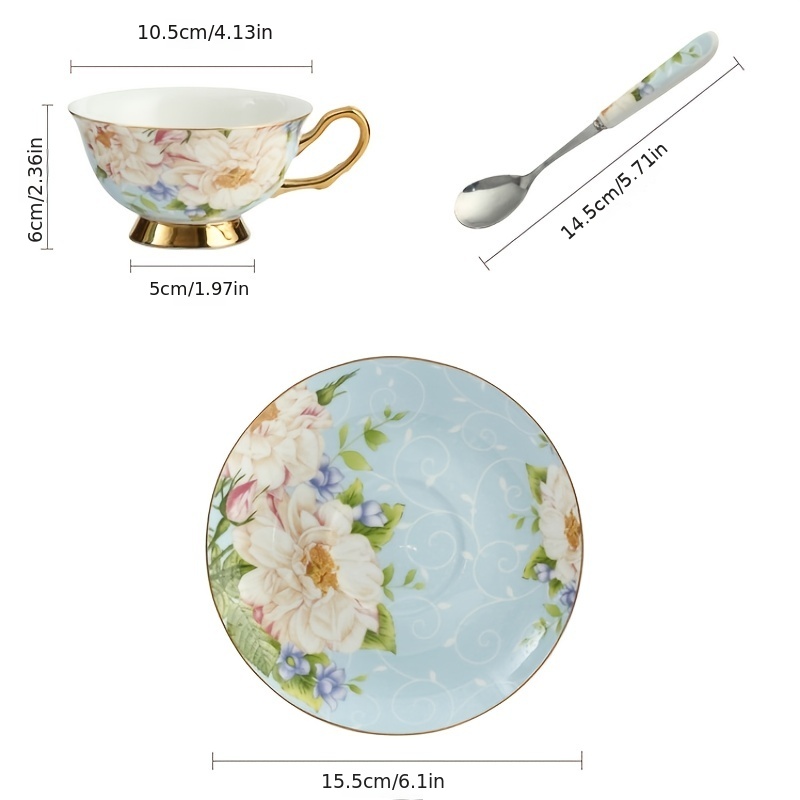 Fine Bone China Coffee Cup Set European Royal Style Tea Cups And