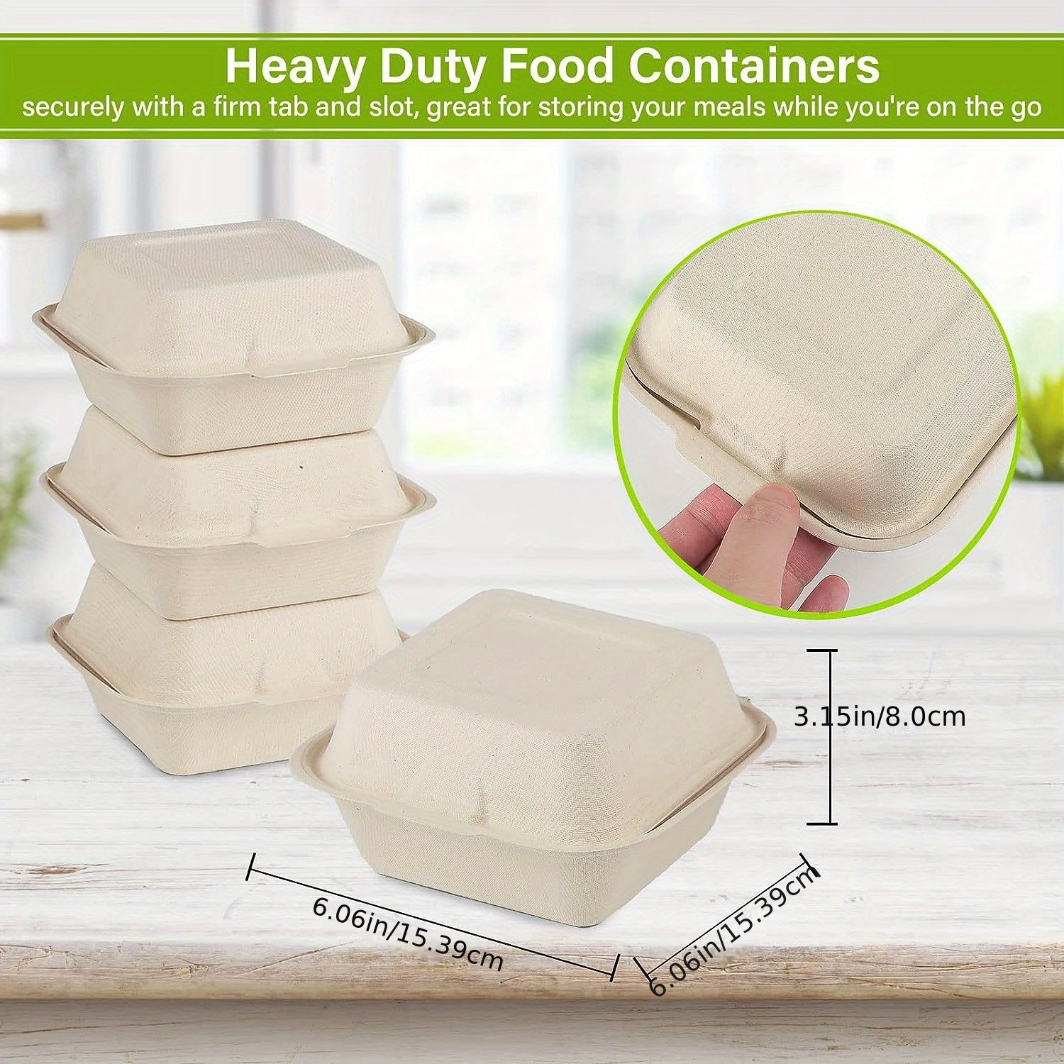 Biodegradable Food Container Grease Resistant Flip Top - Temu