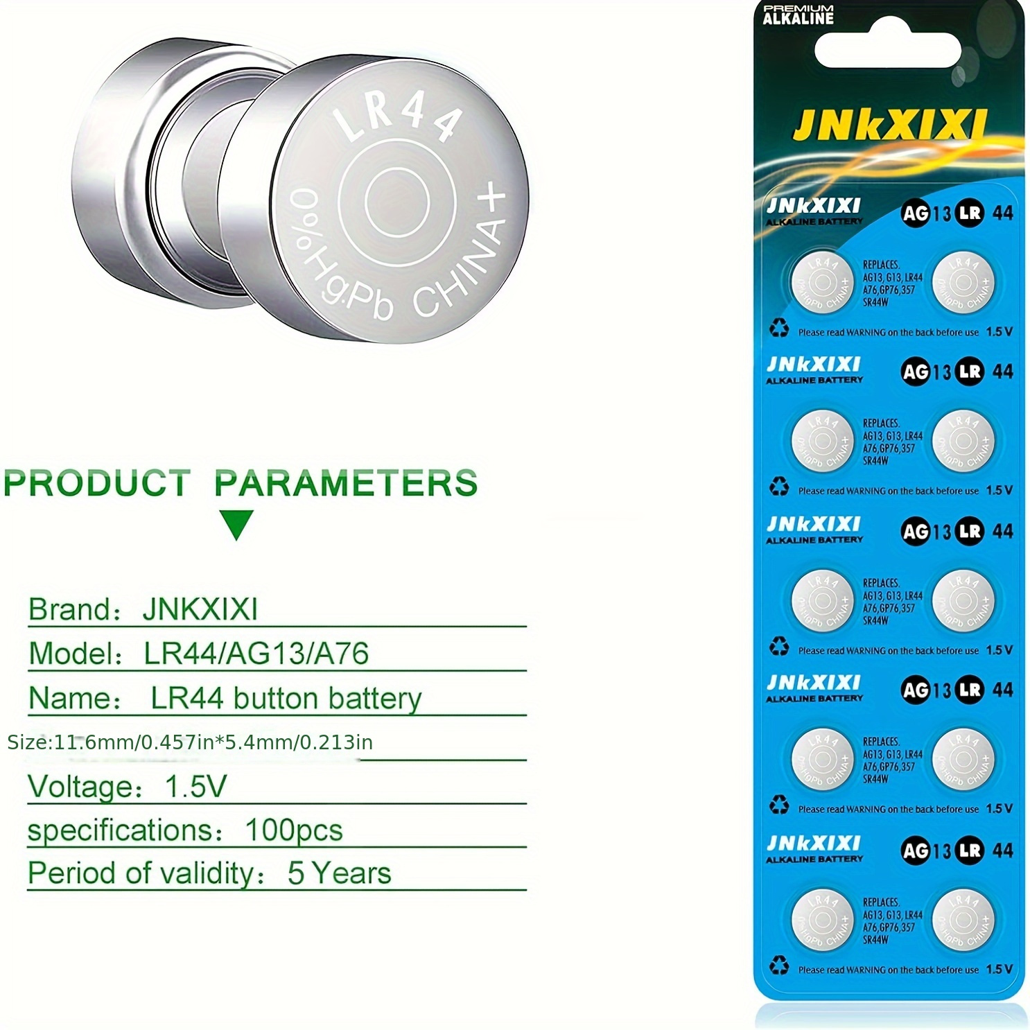 40 Pack LR44 AG13 357 303 SR44 Batteries 15V Button Coin Cell Battery 