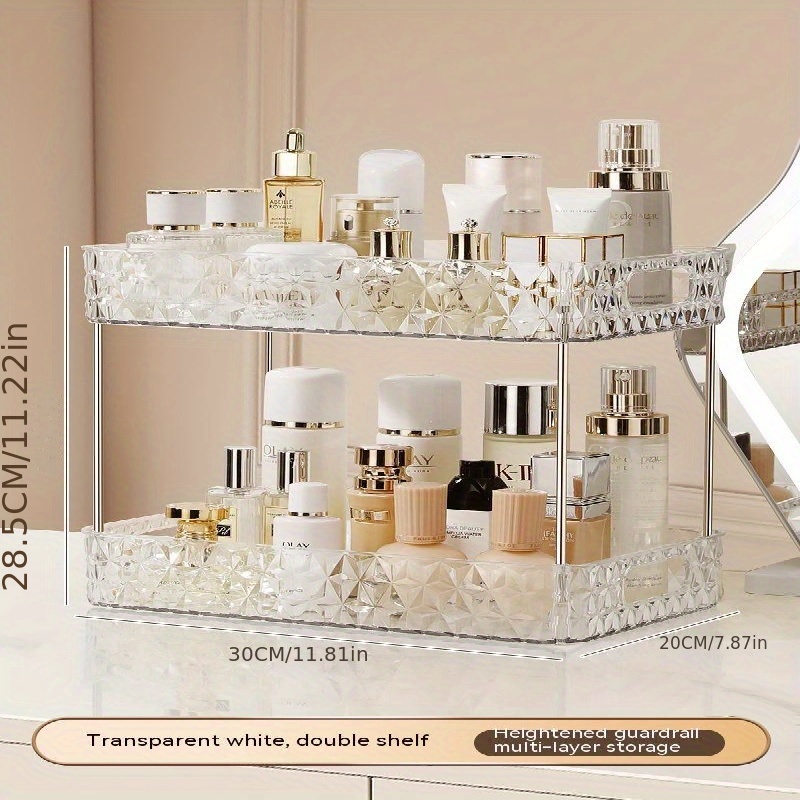 Bathroom Countertop Organizer, Clear Acrylic Tall Organizer Shelf Stand For  Cosmetics Perfume, Fashion Rack Organizer For Makeup Skincare Storage In  Bathroom Bedroom Office - Temu