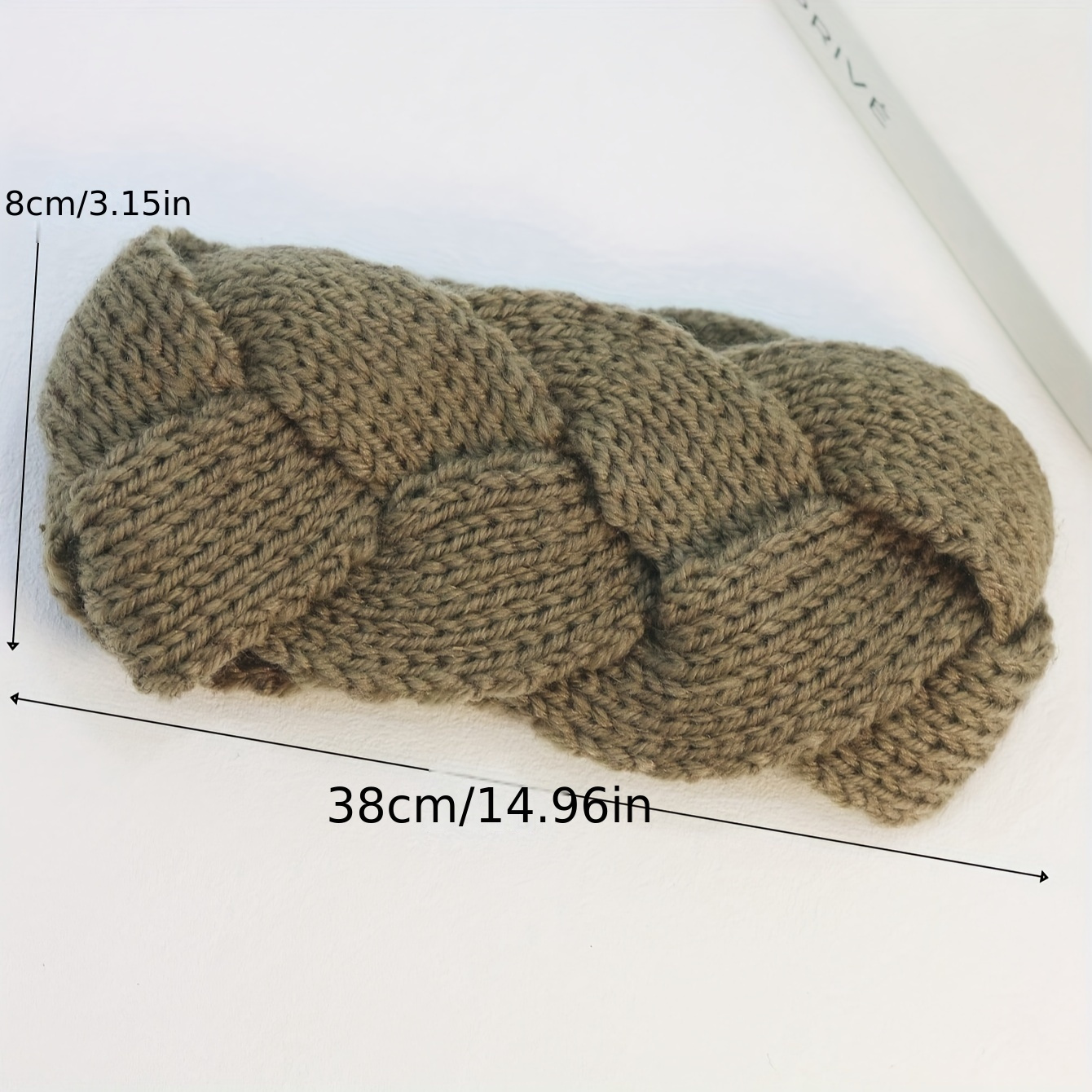 boho khaki knit headband classic braided crochet headbands  display picture 3