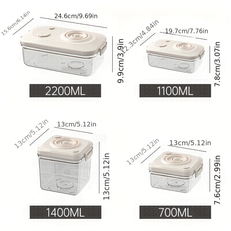 Food Vacuum Storage Box Sealed Fresh-Keeping Box Large Capacity