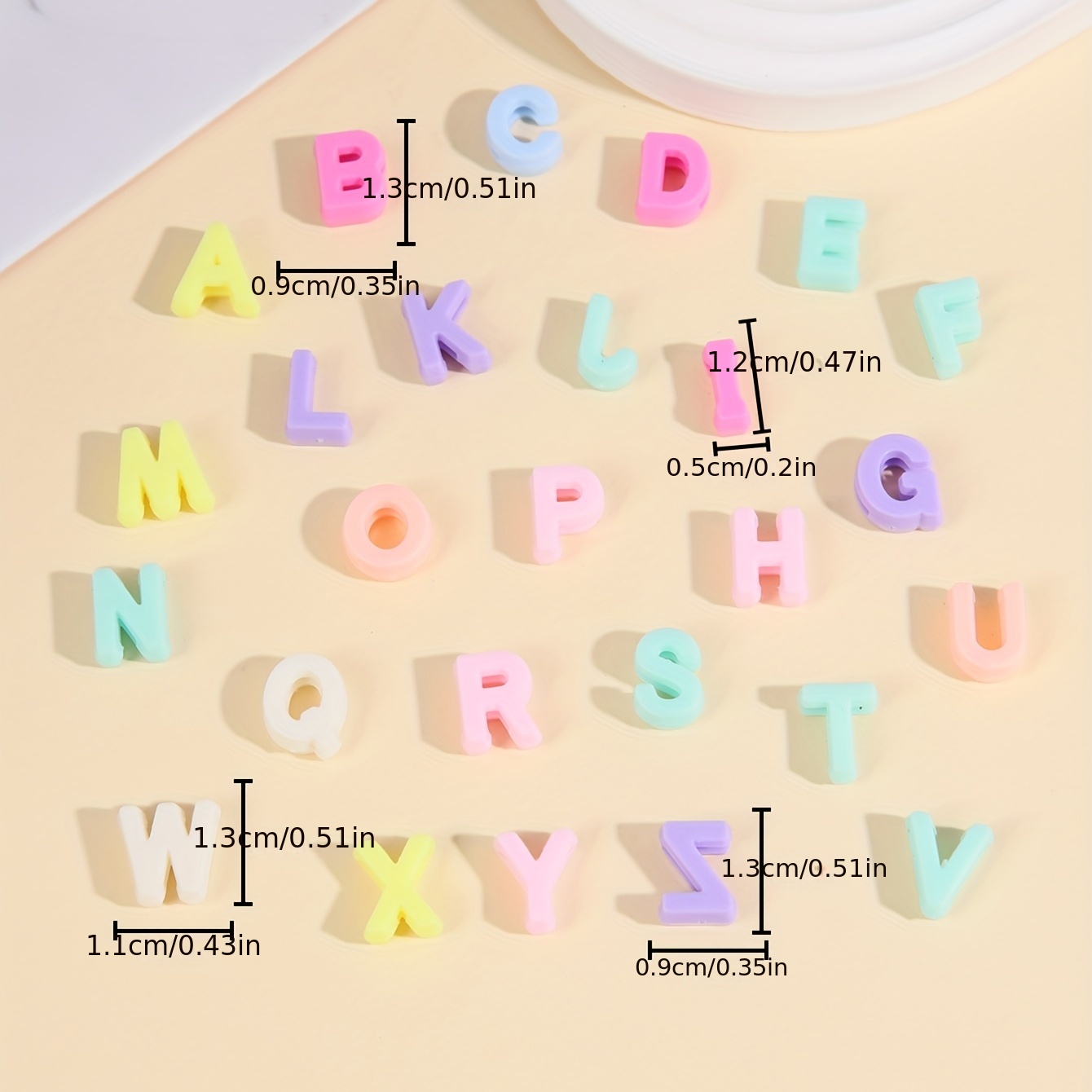 Lot Letters Beads Big Alphabet Acrylic Spacer Bead For - Temu