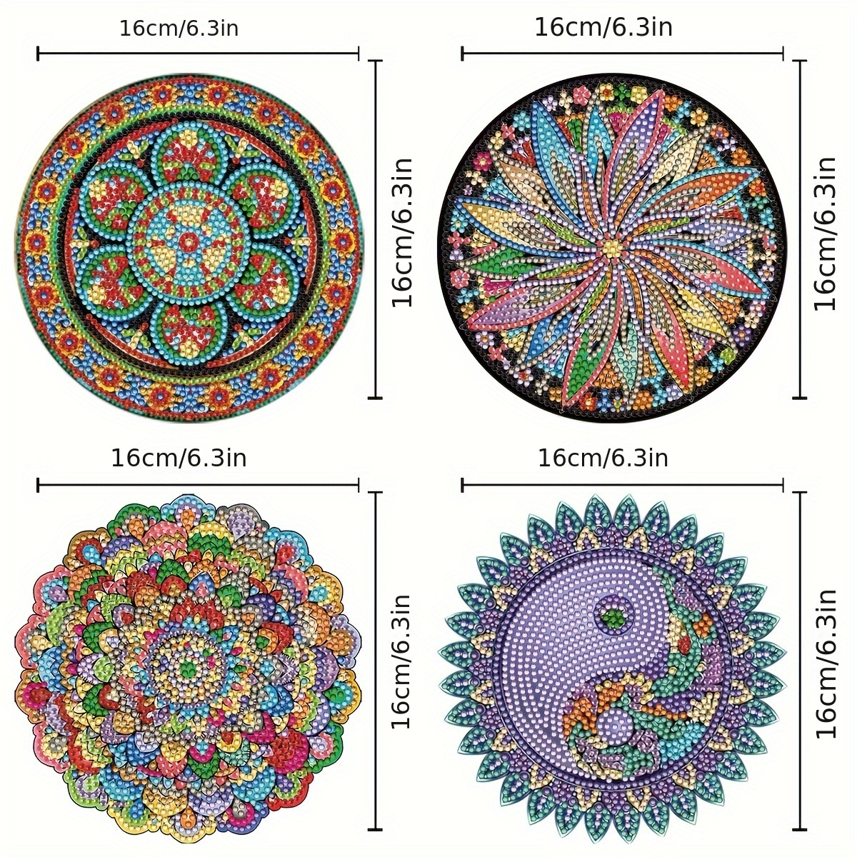 Mandala Diy Diamond Painting Placemats Diamond - Temu