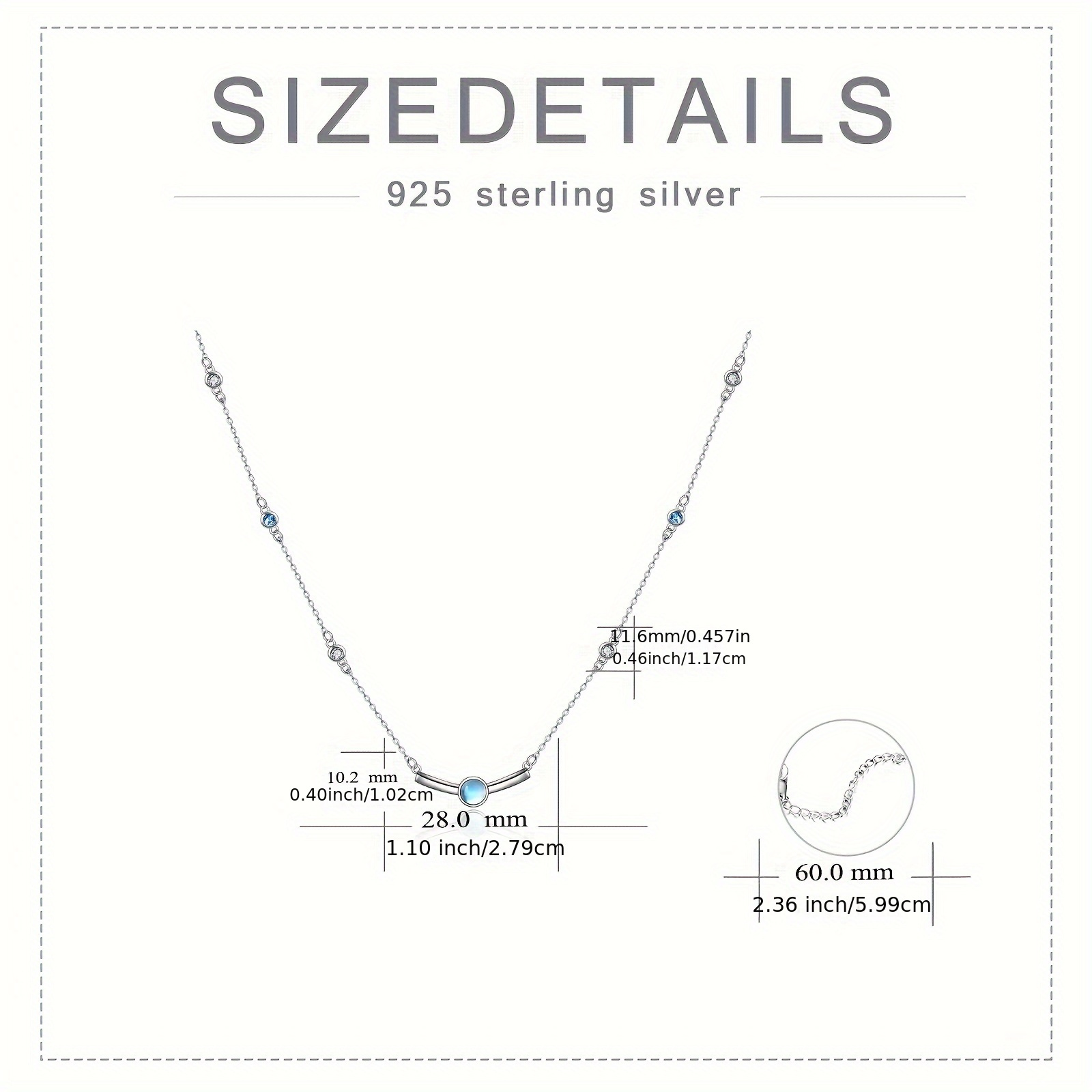 Moonstone Necklace 925 Sterling Silver Pendant