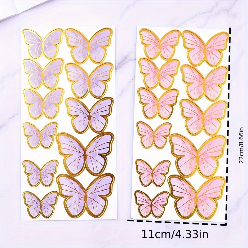 11 Piezas Adornos con diseño de mariposa rosa y púrpura para - Temu