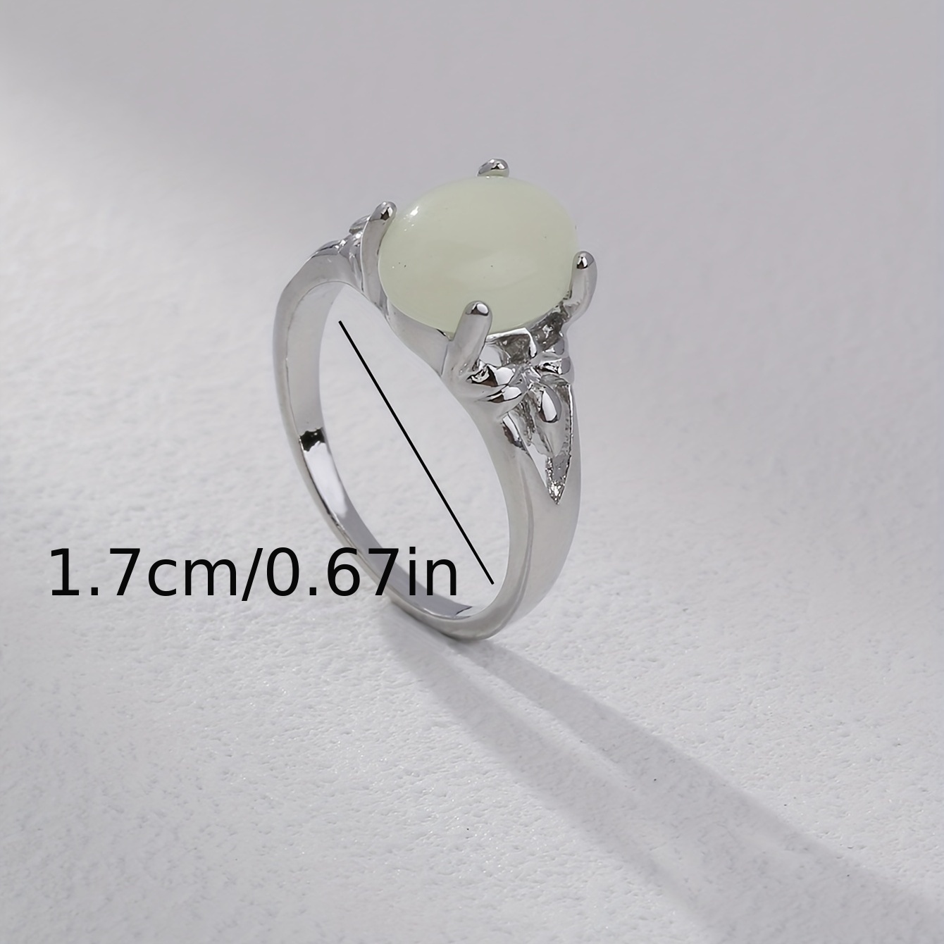 Men's Oval Luminous Ring, Stylish Accessory