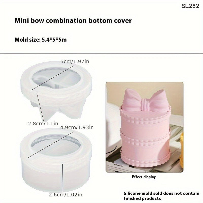 Image of Epoxy Resin Storage Box Molds, Mini Bow Storage Box Molds, Combination Storage Box Molds, Jewelry Ring Storage Jar Silicone Molds, Jewelry Box Gift Box Molds, Candle Cup Silicone Molds
