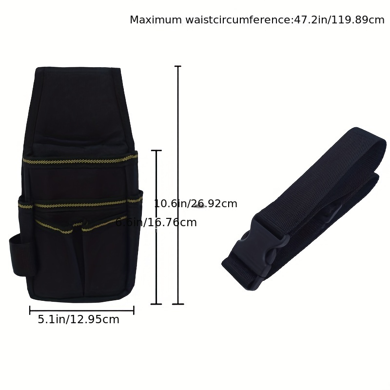 GoFJ Multiple Pockets High Capacity Adjustable Buckle Waist Bag Electrician  Hardware Portable Thickening Tool Belt Pouch Workshop Equipment