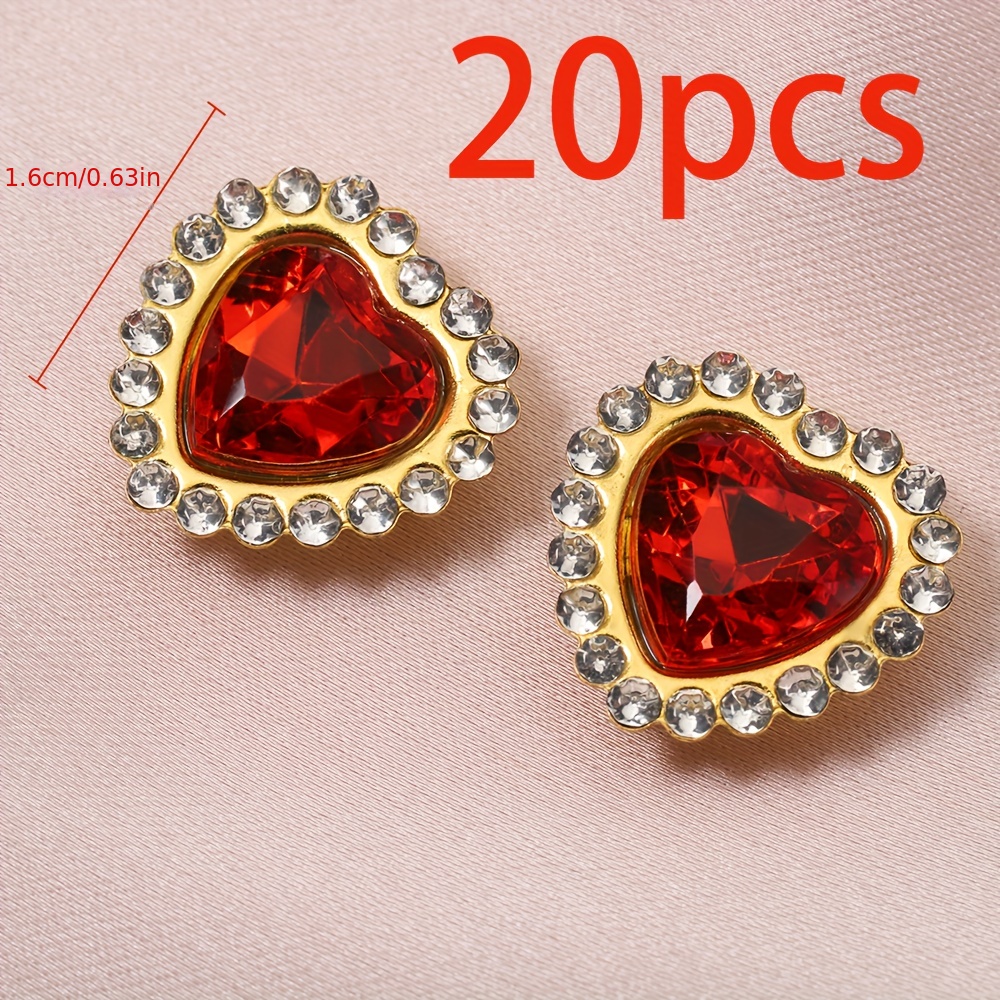 TEMU 20pcs With Random Colors From, Golden Background Color Love Artificial Artificial Crystal, Surrounding -grabbing Artificial Artificial Crystal,