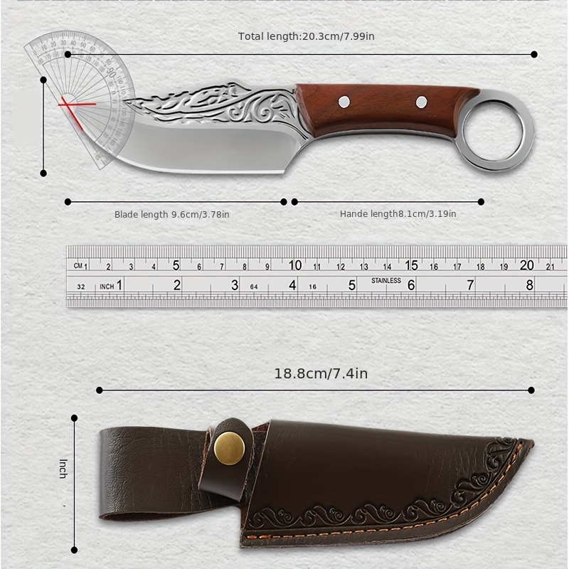 Portable Small Knife With Sheath Household Stainless Steel - Temu