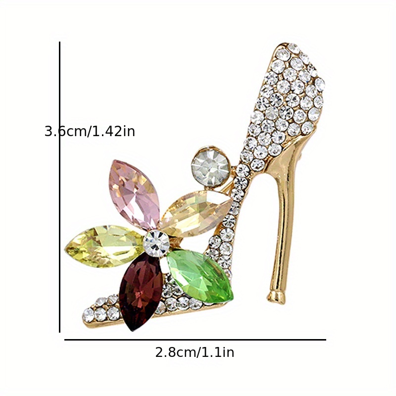 sparkling   high heel brooch pin elegant lapel pin for shirts suits cardigans scarves and shawls perfect accessory for parties and banquets great gift for women details 2