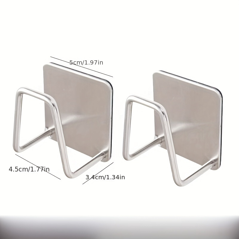 TEMU 2pcs, Stainless Steel Kitchen Sink Organizer - Adhesive Type, No Drilling Required, With Sponge Rack And Draining Rack. Wall-mounted Storage