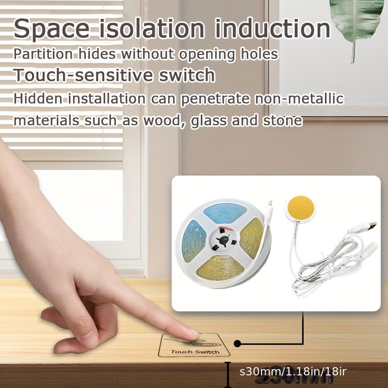 usb partition hand sweep touch dimmer switch cob light with cabinet wardrobe lighting self    