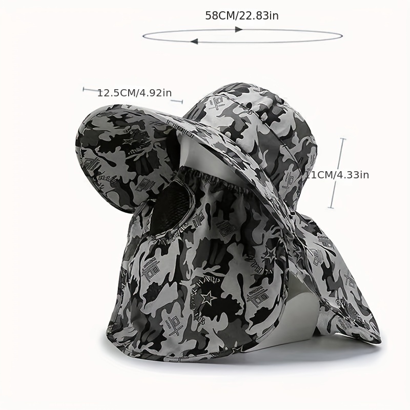 Camouflage Sunscreen Hat Camouflage Sunscreen Hat Fishing Sunshade Hat  Outdoor Hiking Mountaineering Tea Picking Photography Face Covering Shawl  Hat, High-quality & Affordable
