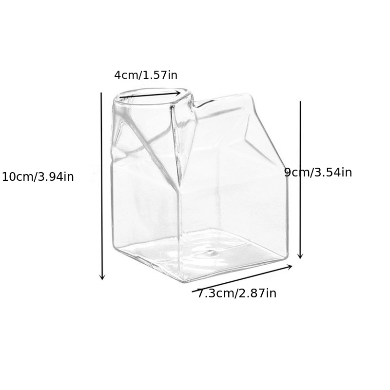 Hand blown Clear Glass Box: The Perfect Mini Milk Carton - Temu