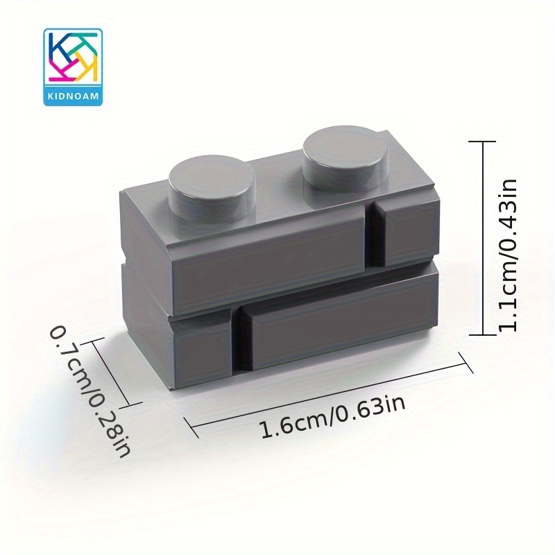 KIDNOAM Mixed ABS Building Blocks 1x2 Studless Interlocking Bricks Bulk Set