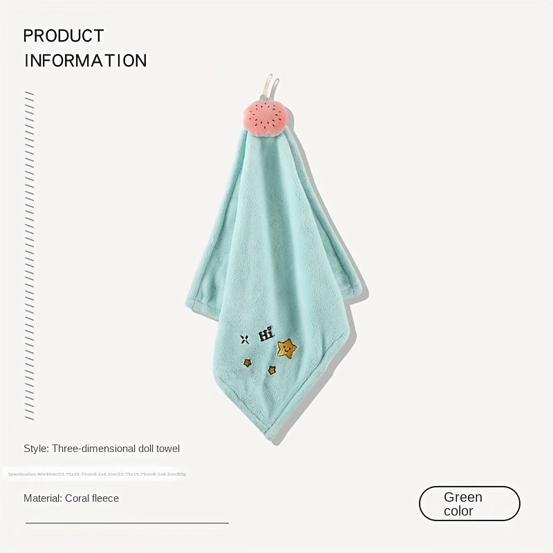 Bowknot Hanging Towel For Wiping Hands Coral Fleece Quick - Temu