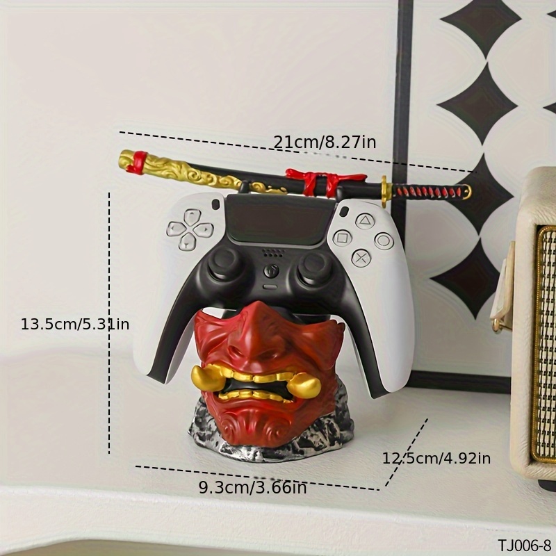 Image of 1pc Unique Demon Sword Smiling Warrior Sword Controller Stand - Durable Resin, Compatible With Ps5/4 And More Models, Ideal Gift For , Enhances Home Office Decor, For Valentine's Day
