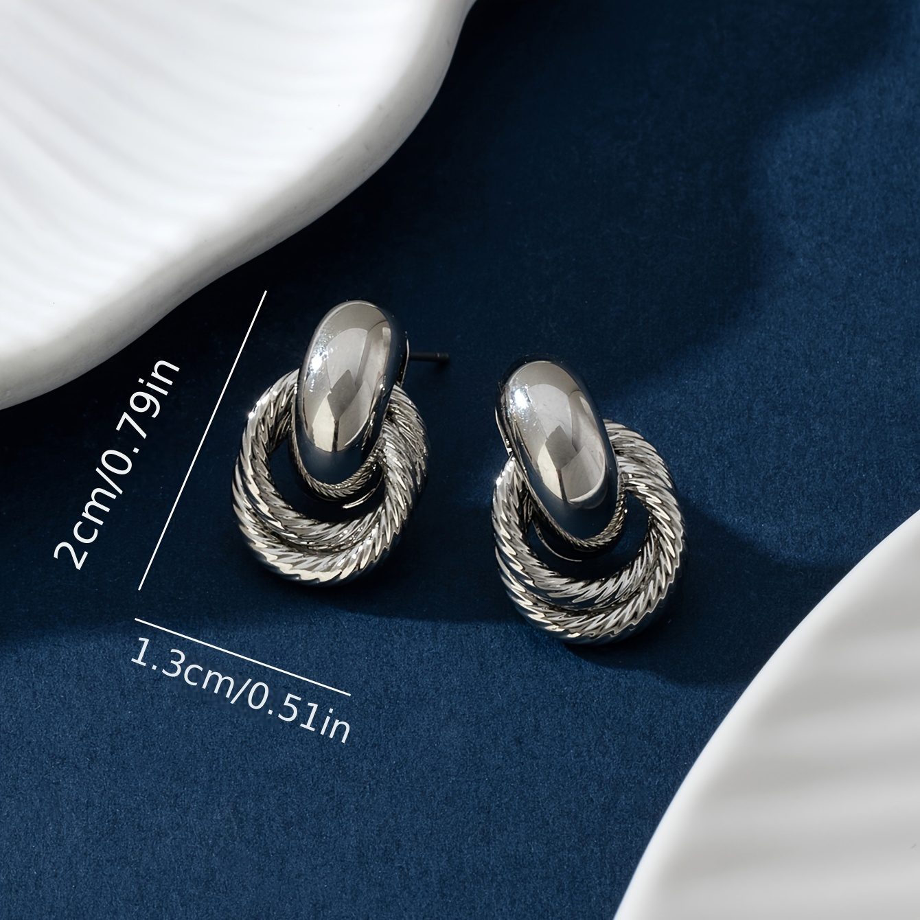 Small Circle Thread Earrings Classic Ear Studs